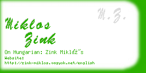 miklos zink business card